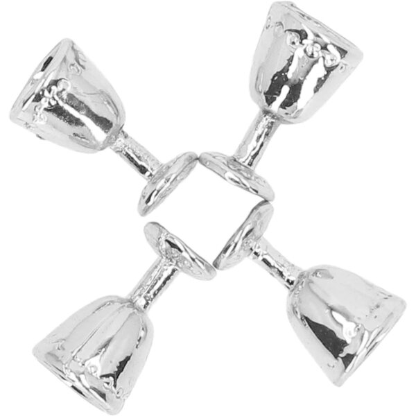 Walmeck Mini Bicchieri da Champagne in Lega 1:12 per Casa delle Bambole - Set 4 Argento