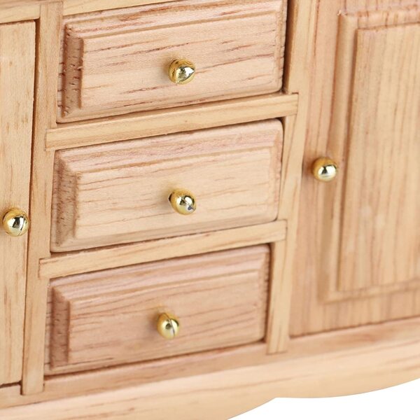 1:12 Puppenhaus-Kleiderschrank aus Eichenholz, funktionale Doppeltür für Kinder ab 7 Jahren