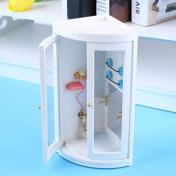 Picysa Casa delle bambole bagno doccia in legno 1:12 mini accessori decorativi
