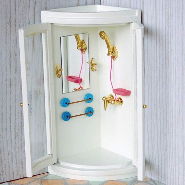 Picysa Casa delle bambole bagno doccia in legno 1:12 mini accessori decorativi