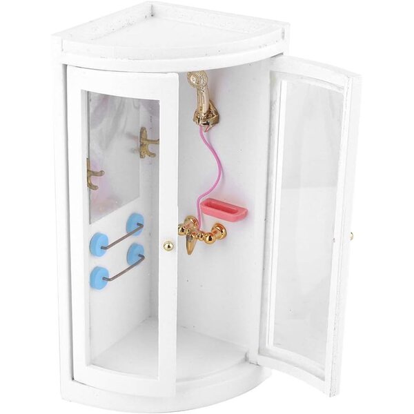 Picysa Casa delle bambole bagno doccia in legno 1:12 mini accessori decorativi
