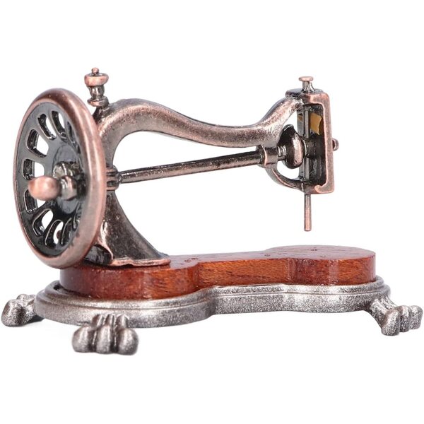 Mini macchina da cucire in miniatura 1:12 per casa delle bambole, decorativa e realistica