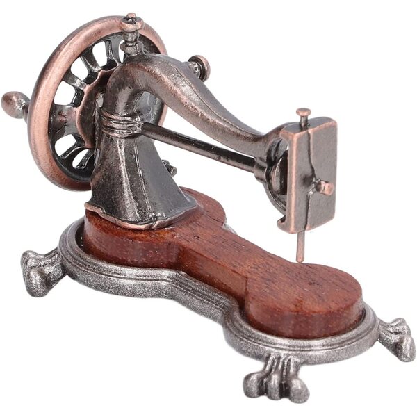 Mini macchina da cucire in miniatura 1:12 per casa delle bambole, decorativa e realistica