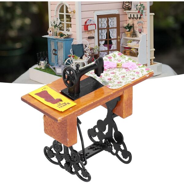 1:12 Miniatur-Nähmaschine für Vintage- und moderne Puppenhäuser