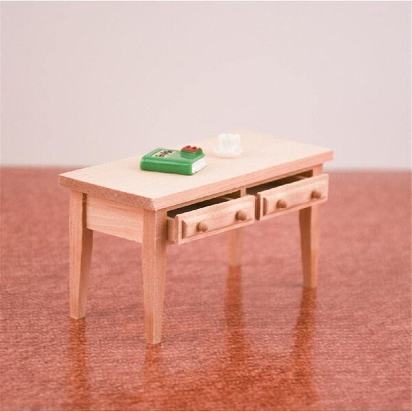Set mobili in legno 1:12 per casa delle bambole - scrivania e sedia Uterui