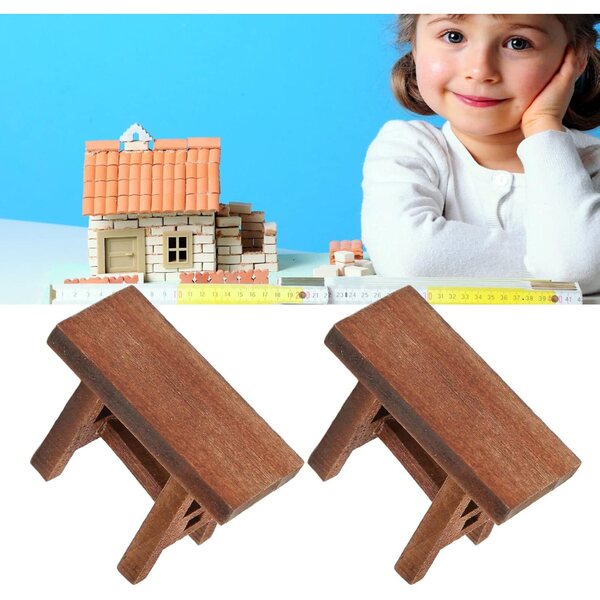 10 Sgabelli Miniatura in Legno per Casa delle Bambole, Accessori in Faggio Scala 1:6 e 1:12