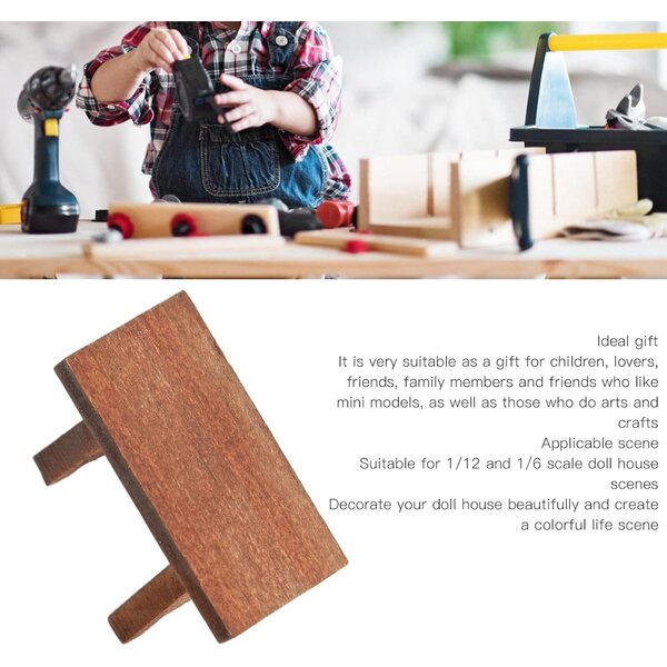 10 Sgabelli Miniatura in Legno per Casa delle Bambole, Accessori in Faggio Scala 1:6 e 1:12