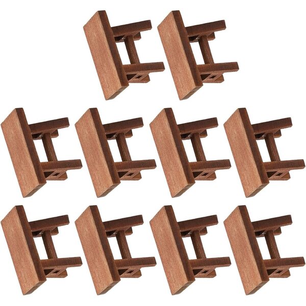 10 Sgabelli Miniatura in Legno per Casa delle Bambole, Accessori in Faggio Scala 1:6 e 1:12