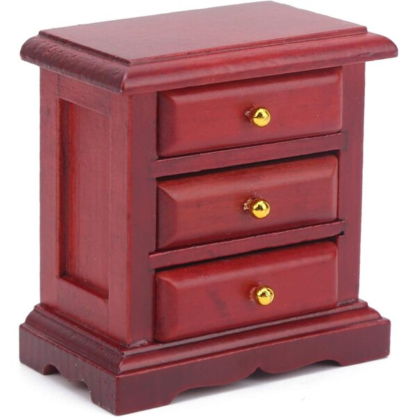 Comodino in legno per casa delle bambole scala 1:12, mobili miniatura per camerette