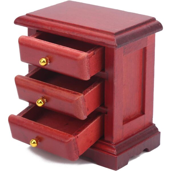 Comodino in legno per casa delle bambole scala 1:12, mobili miniatura per camerette