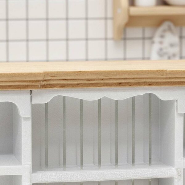 Qianly Pensile da Cucina in Legno per Bambole con Design Realistico e Funzione Archiviazione