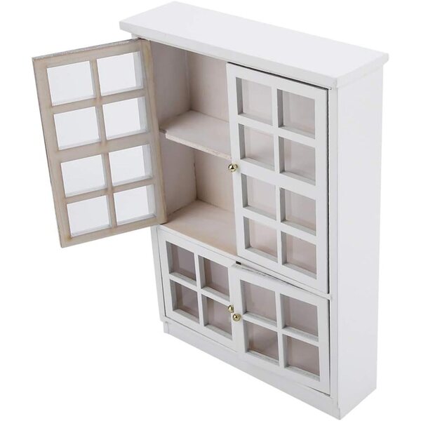 Picysa Casa delle Bambole 1:12 Mini Vetrina in Legno a 3 Livelli Bianca