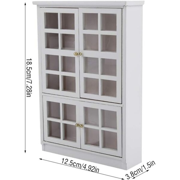 Picysa Casa delle Bambole 1:12 Mini Vetrina in Legno a 3 Livelli Bianca
