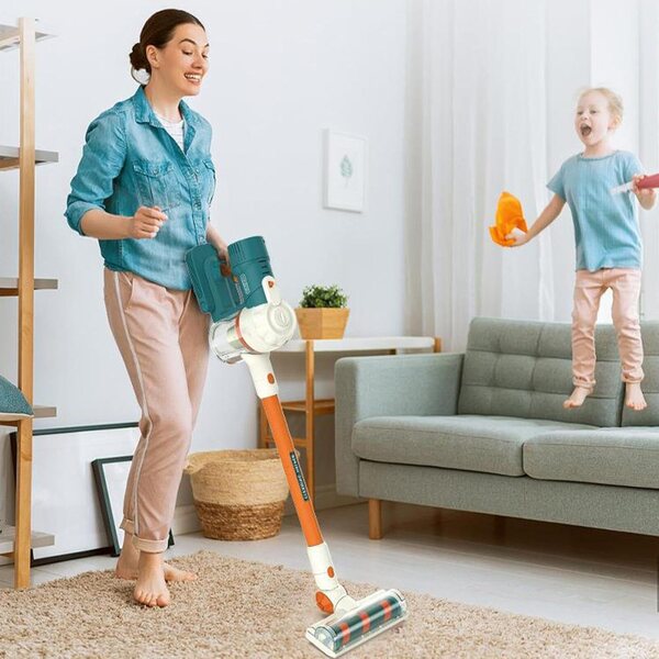 Spielzeugstaubsauger für Kinder 74 cm mit Lichtern und Geräuschen – Interaktives Reinigungsspiel