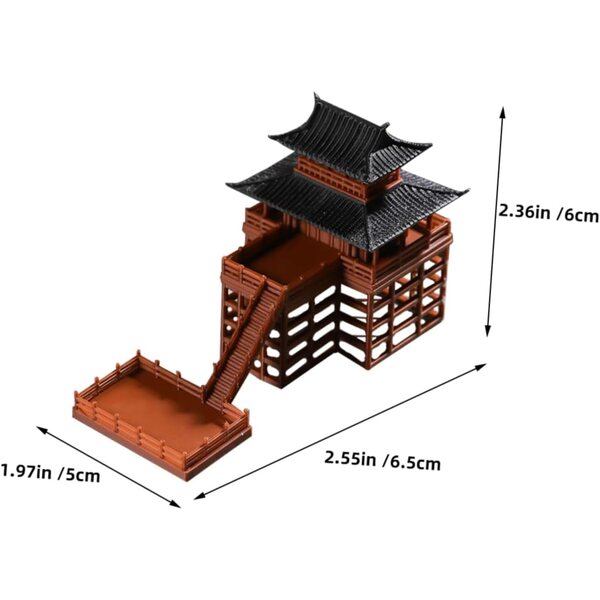 Mini Padiglione Giapponese in Resina per Bonsai e Giardino Zen - Set 2 Pezzi