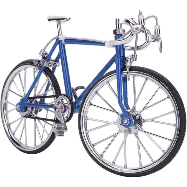1:10 Mini-Puppenhaus aus Legierung mit simuliertem Fahrradfahrzeugmodell, Hellblau