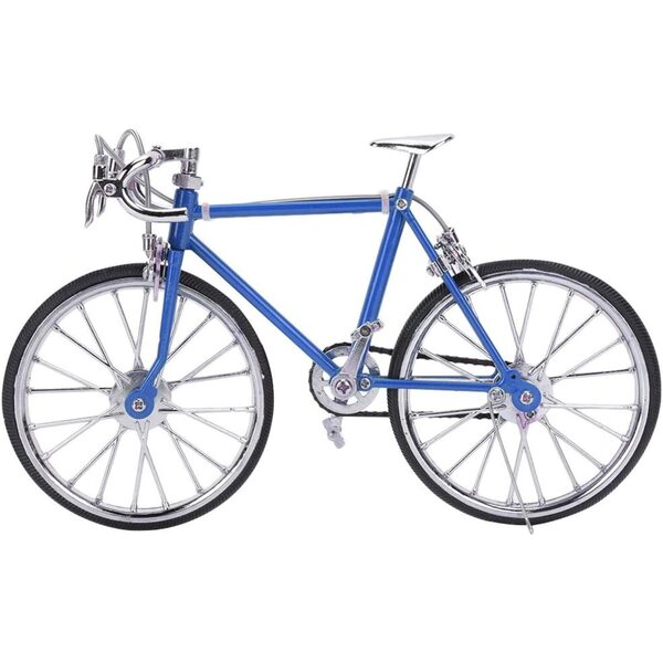 1:10 Mini-Puppenhaus aus Legierung mit simuliertem Fahrradfahrzeugmodell, Hellblau