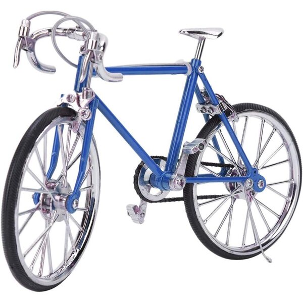 1:10 Mini-Puppenhaus aus Legierung mit simuliertem Fahrradfahrzeugmodell, Hellblau