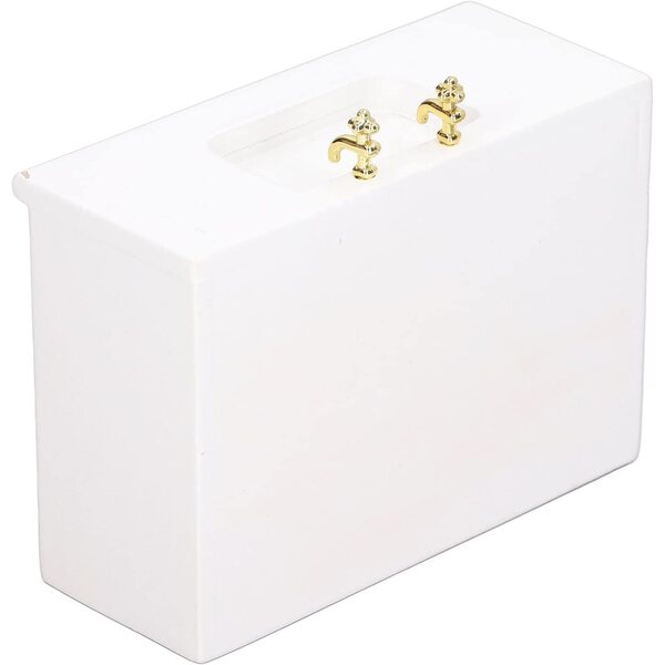 Kikumi Mini Mobiletto per Lavabo in Betulla 1:12 per Casa delle Bambole in Miniatura