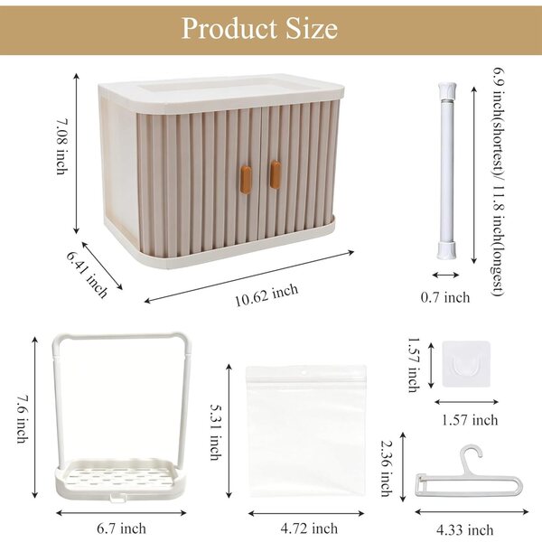 Cyraft faltbarer Kleiderschrank mit 20 Haken und Staubschutz für 15–17 cm große Puppenkleidung