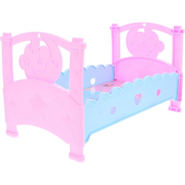 HEMOTON Letto per Bambole in Plastica 32,5x18,5x18,5 cm - Accessorio per Cameretta Gioco Bambini