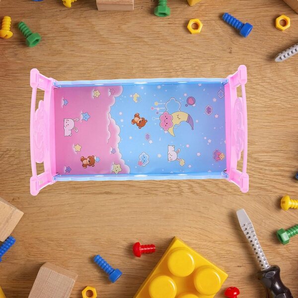 HEMOTON Letto per Bambole in Plastica 32,5x18,5x18,5 cm - Accessorio per Cameretta Gioco Bambini