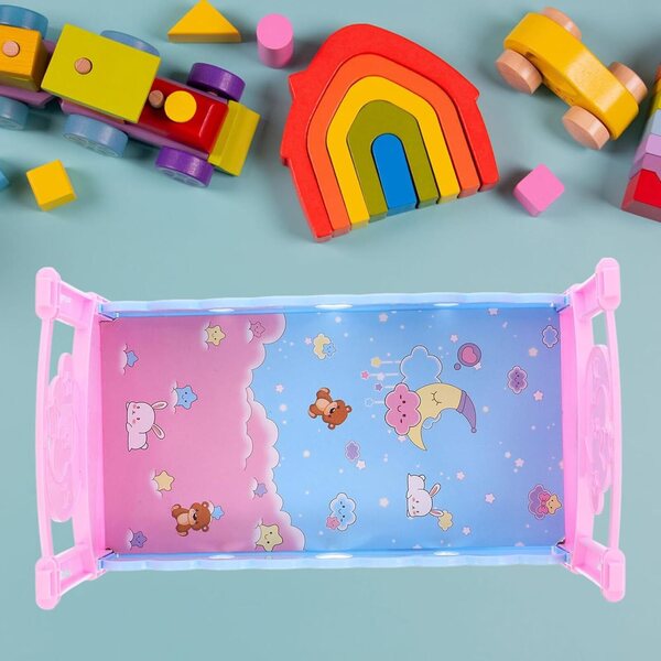 HEMOTON Letto per Bambole in Plastica 32,5x18,5x18,5 cm - Accessorio per Cameretta Gioco Bambini