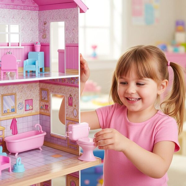 Skylety 2 rosafarbene Mini-Toilettensitze für Puppenhaus- und Miniaturdekorationen