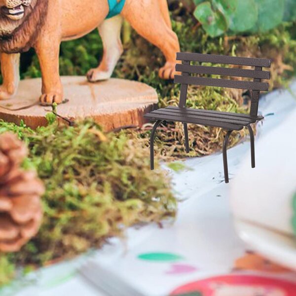 Alasum Miniatur-Parkbank aus schwarzem Eisen, 2-teilig, zur Dekoration und zum Modellieren