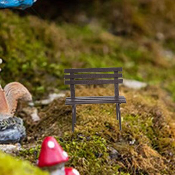 Alasum Miniatur-Parkbank aus schwarzem Eisen, 2-teilig, zur Dekoration und zum Modellieren