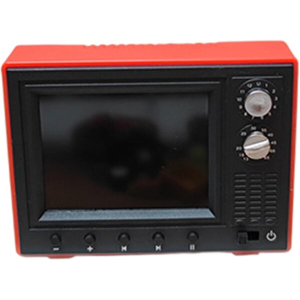 Mini TV per casa delle bambole 1:12 ricaricabile USB con schermo LCD e antenna 180°