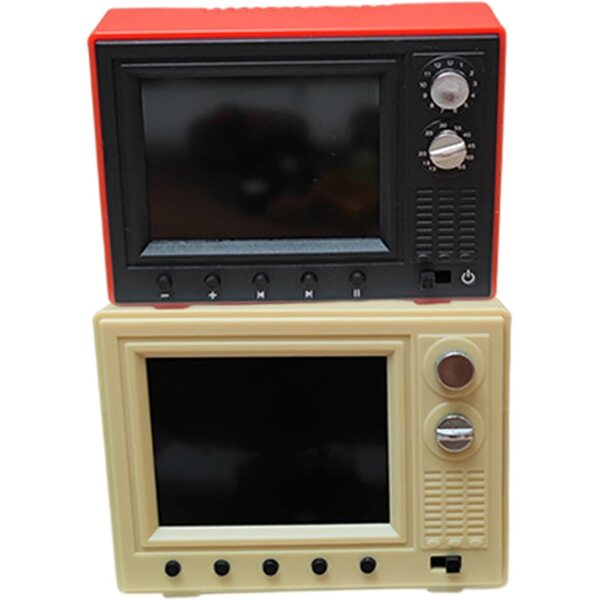 Mini TV per casa delle bambole 1:12 ricaricabile USB con schermo LCD e antenna 180°
