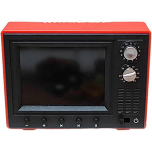 Mini TV Vintage Ricaricabile USB per Casa delle Bambole Scala 1:12 Rosso