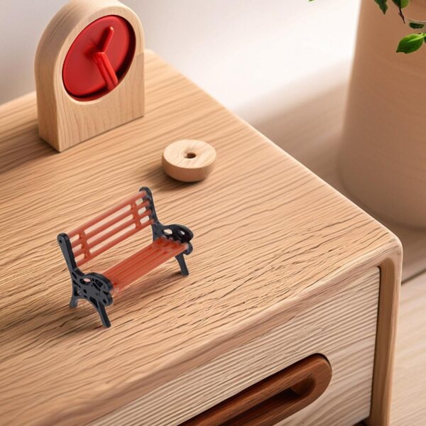 VICASKY Set 6 Mini Panchine da Giardino in Plastica per Decorazioni e Case delle Bambole