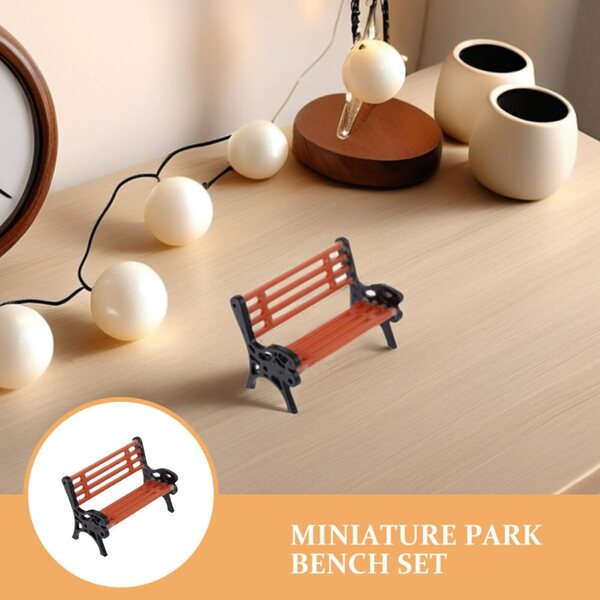 VICASKY Set 6 Mini Panchine da Giardino in Plastica per Decorazioni e Case delle Bambole