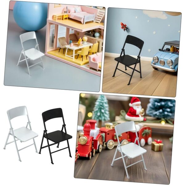 Gatuida Set 2 Sedie Pieghevoli Miniature in PVC per Casa delle Bambole e Decorazioni