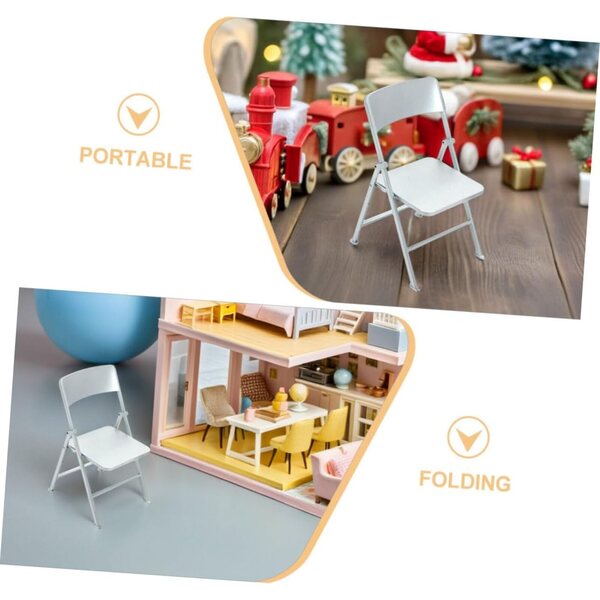 Gatuida Set 2 Sedie Pieghevoli Miniature in PVC per Casa delle Bambole e Decorazioni
