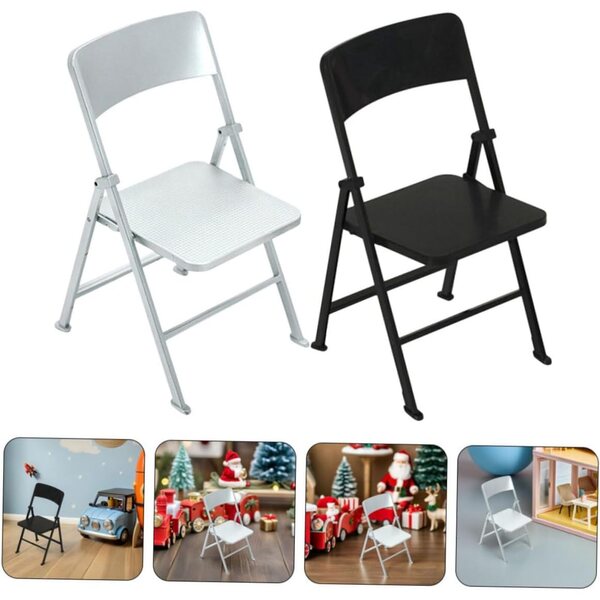 Gatuida Set 2 Sedie Pieghevoli Miniature in PVC per Casa delle Bambole e Decorazioni