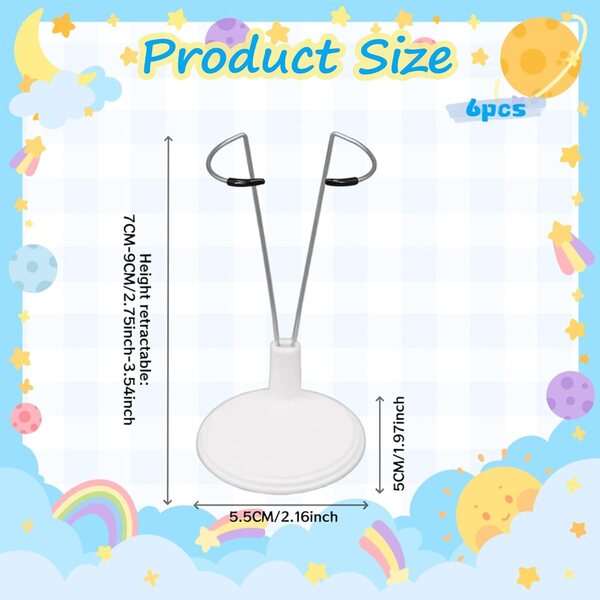KYLELOVE Set 3 Supporti Regolabili per Bambole 10-20 cm per Casa e Ufficio