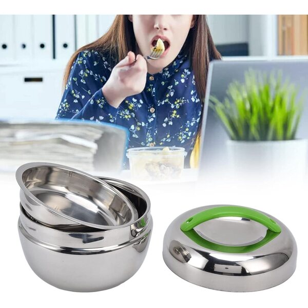Box Pranzo Termico 1L in Acciaio Inox 2 Strati per Scuola e Ufficio Beufee