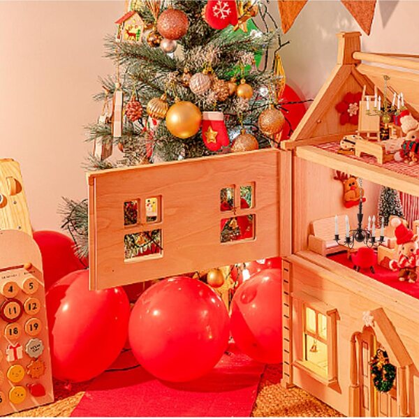 Vintage Puppenhaus-Kronleuchter 1:87 mit weißem Licht, Kerzendesign
