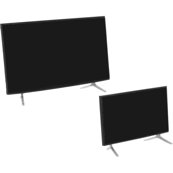 TOYANDONA Mini-TV-Puppenhaus 1:12 mit Ständer, realistisches Design, Schwarz, 2 Stück