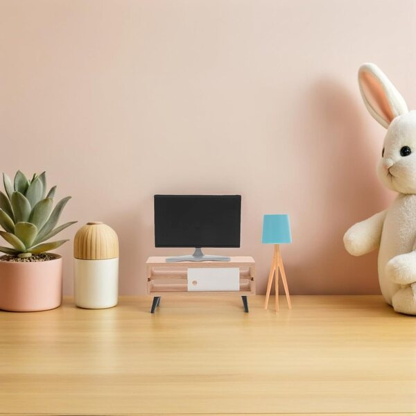 Mini mobili VIcasky per casa delle bambole con lampada, TV e mobile realistici