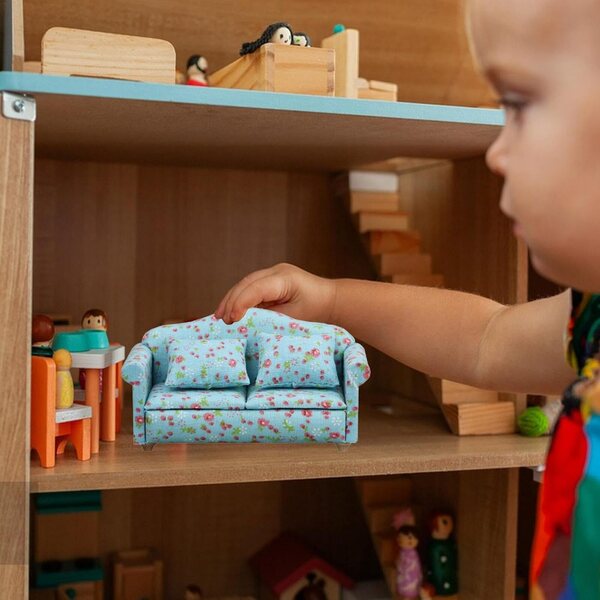 1/12 Miniatursofa für Puppenhaus – realistisches Design und sichere Materialien
