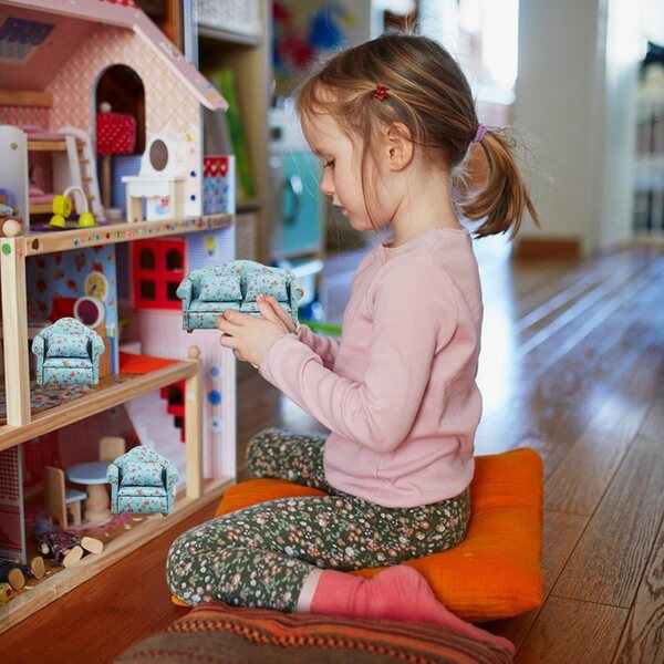 1/12 Miniatursofa für Puppenhaus – realistisches Design und sichere Materialien