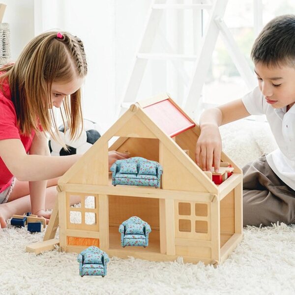 1/12 Miniatursofa für Puppenhaus – realistisches Design und sichere Materialien