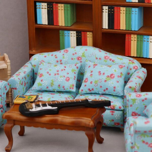 1/12 Miniatursofa für Puppenhaus – realistisches Design und sichere Materialien