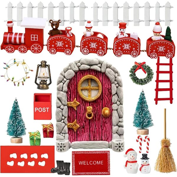 Set Porta delle Fate in Miniatura con Accessori Completi per Decorazioni Magiche