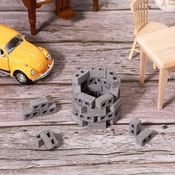 60 Blocchi Miniature in Cemento 1/12 per Casa delle Bambole e Paesaggistica