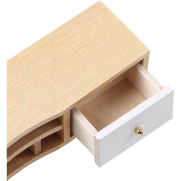 1:12 Puppenhaus-TV-Schrank aus Holz mit doppelter Schublade, 12 x 4 x 3 cm